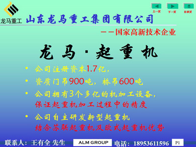 【1.7亿注册资本】山东龙马集团起重机,天车,行车200吨